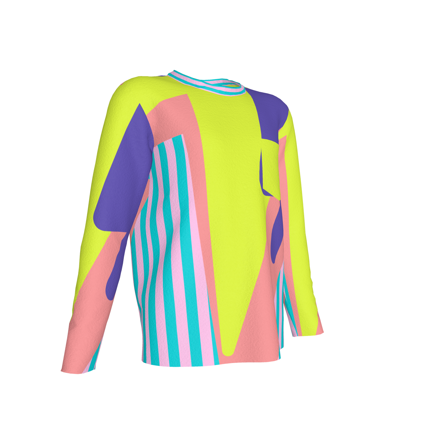 Color Splash Long Sleeve Pocket T-shirt