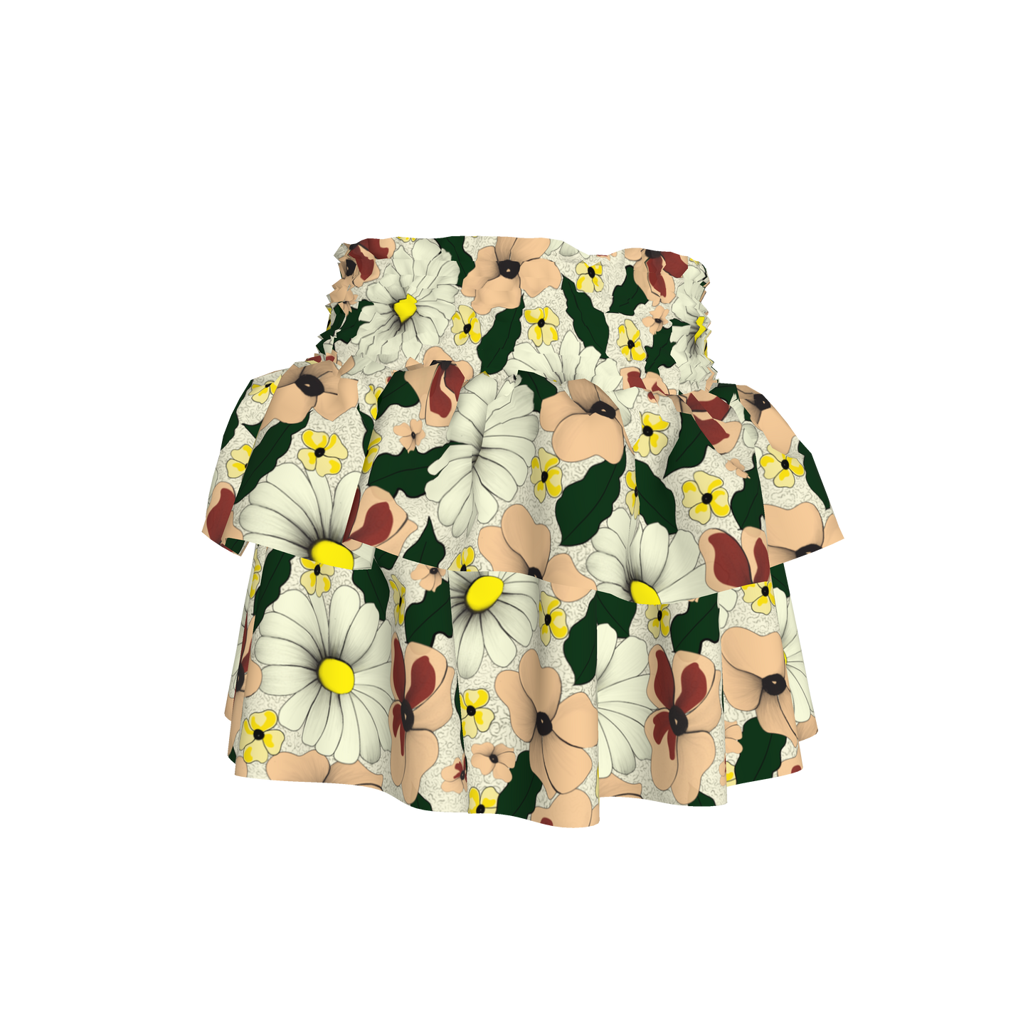 Kid's Smocked Ruffle Skirt in Ma Jong Floral