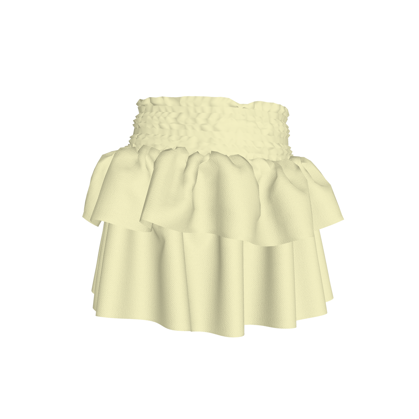 Smocked Ruffle Skirt in Solid Pastel Yellow