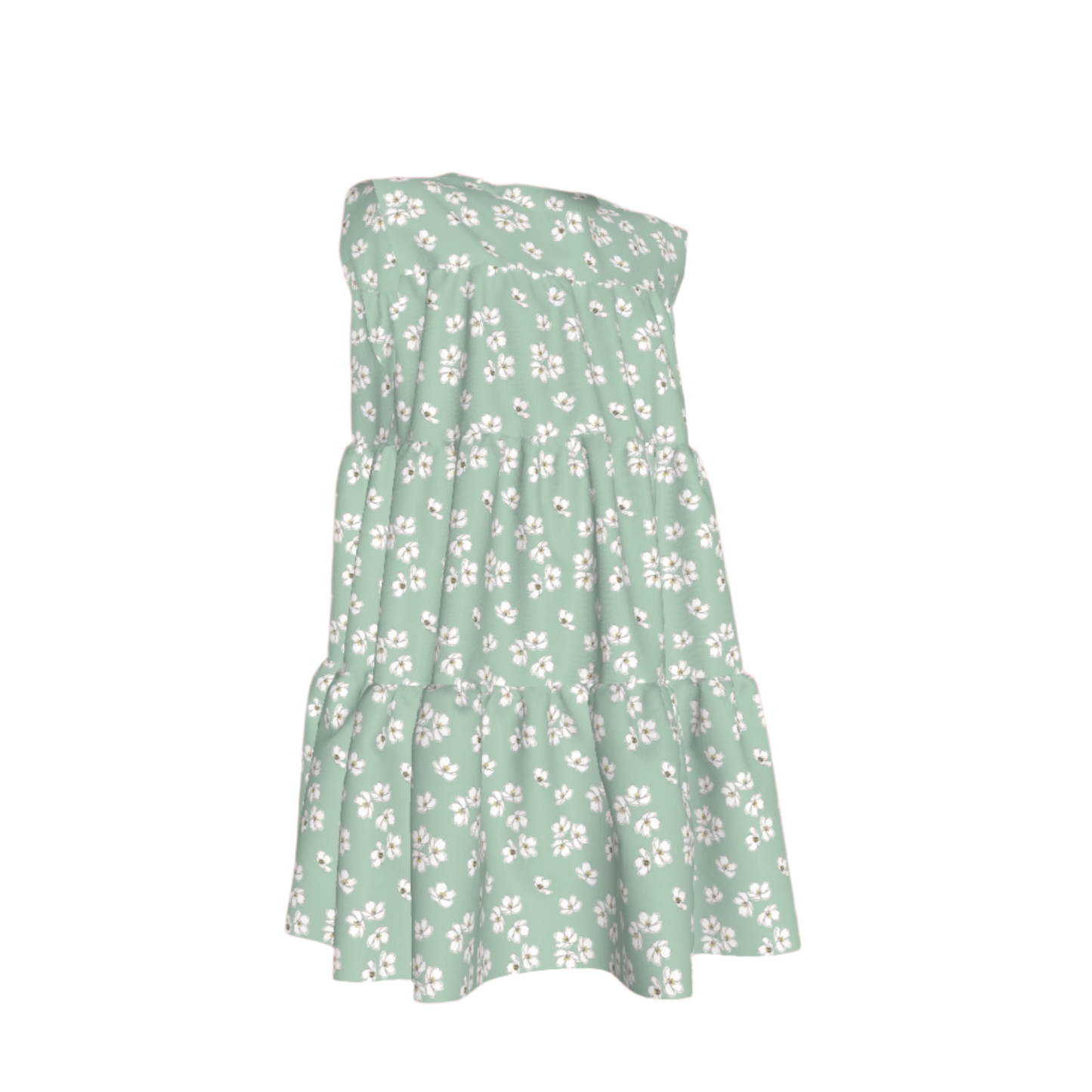 Kid's Ruffle Dress With Lining in Sage Primrose