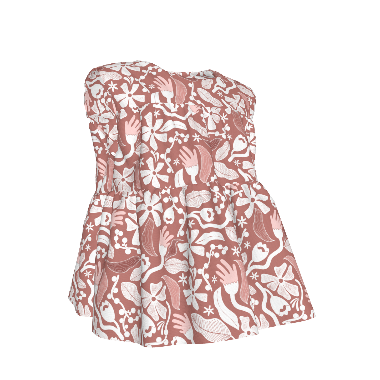 Flowers Ruffle Top