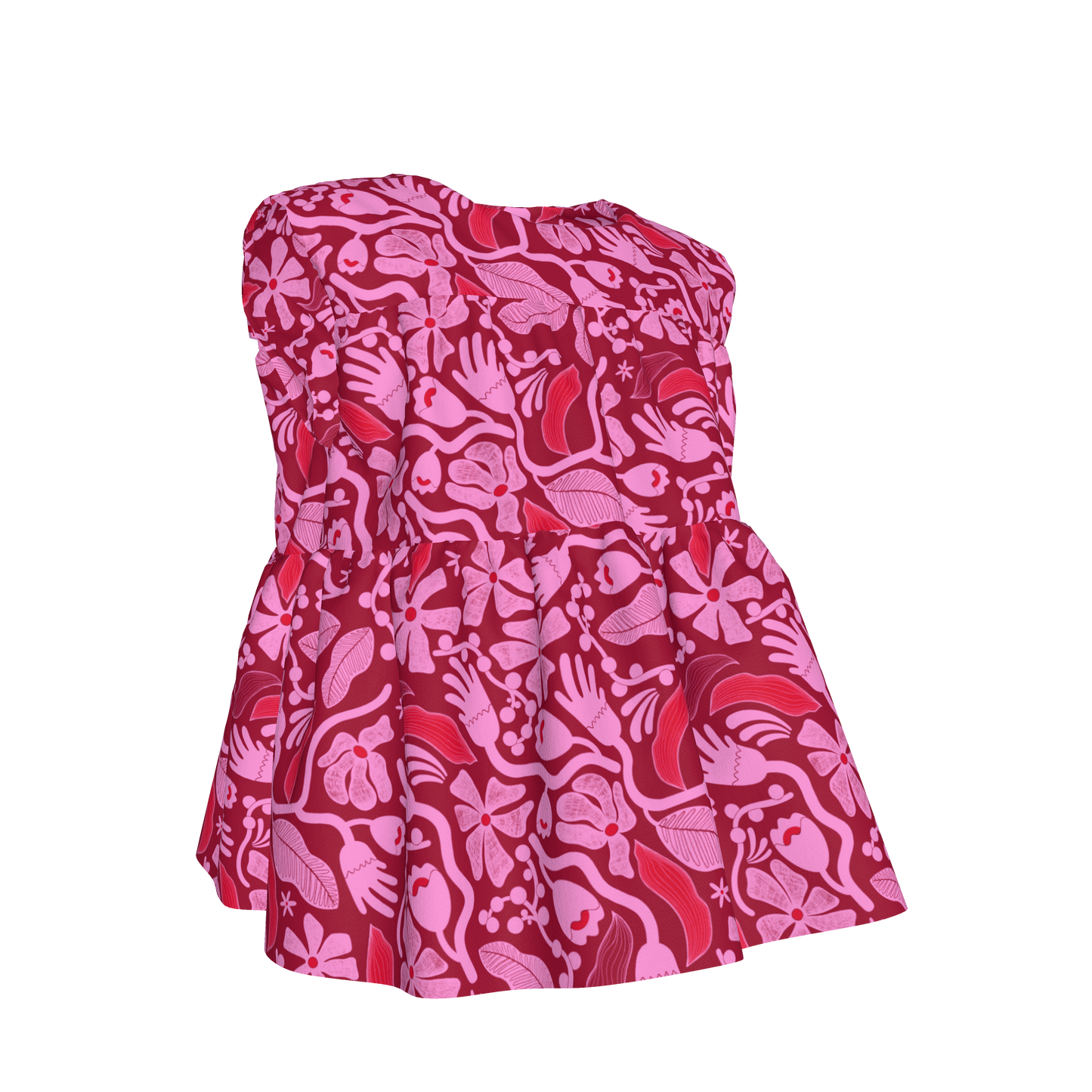 Magenta Ruffle Top