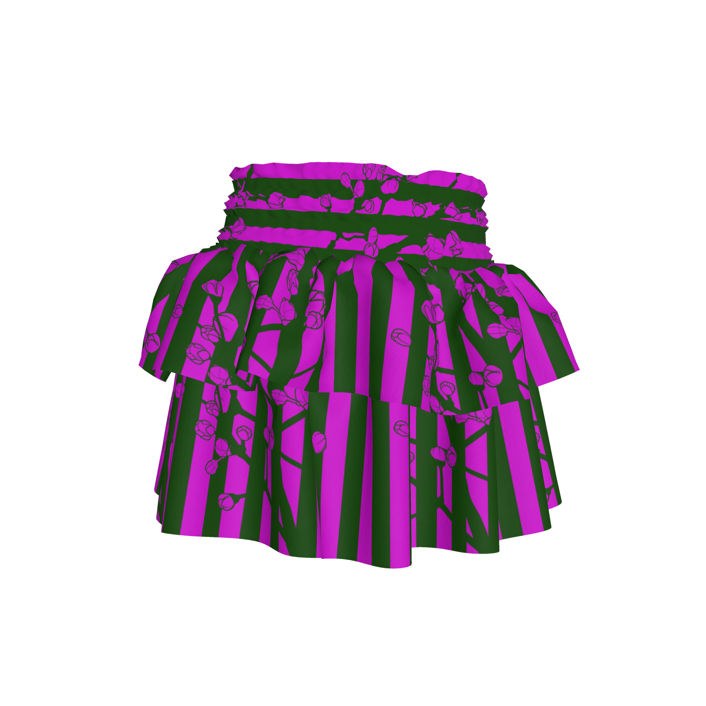 Floral Smocked Ruffle Skirt