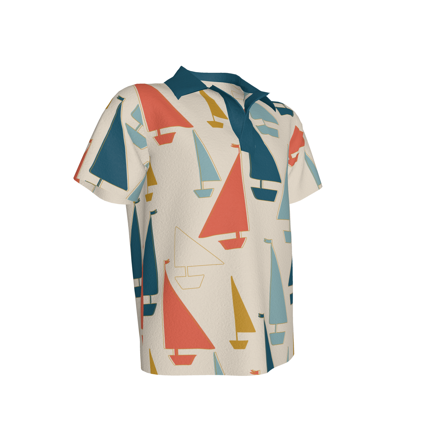 Cream Sailboats Polo