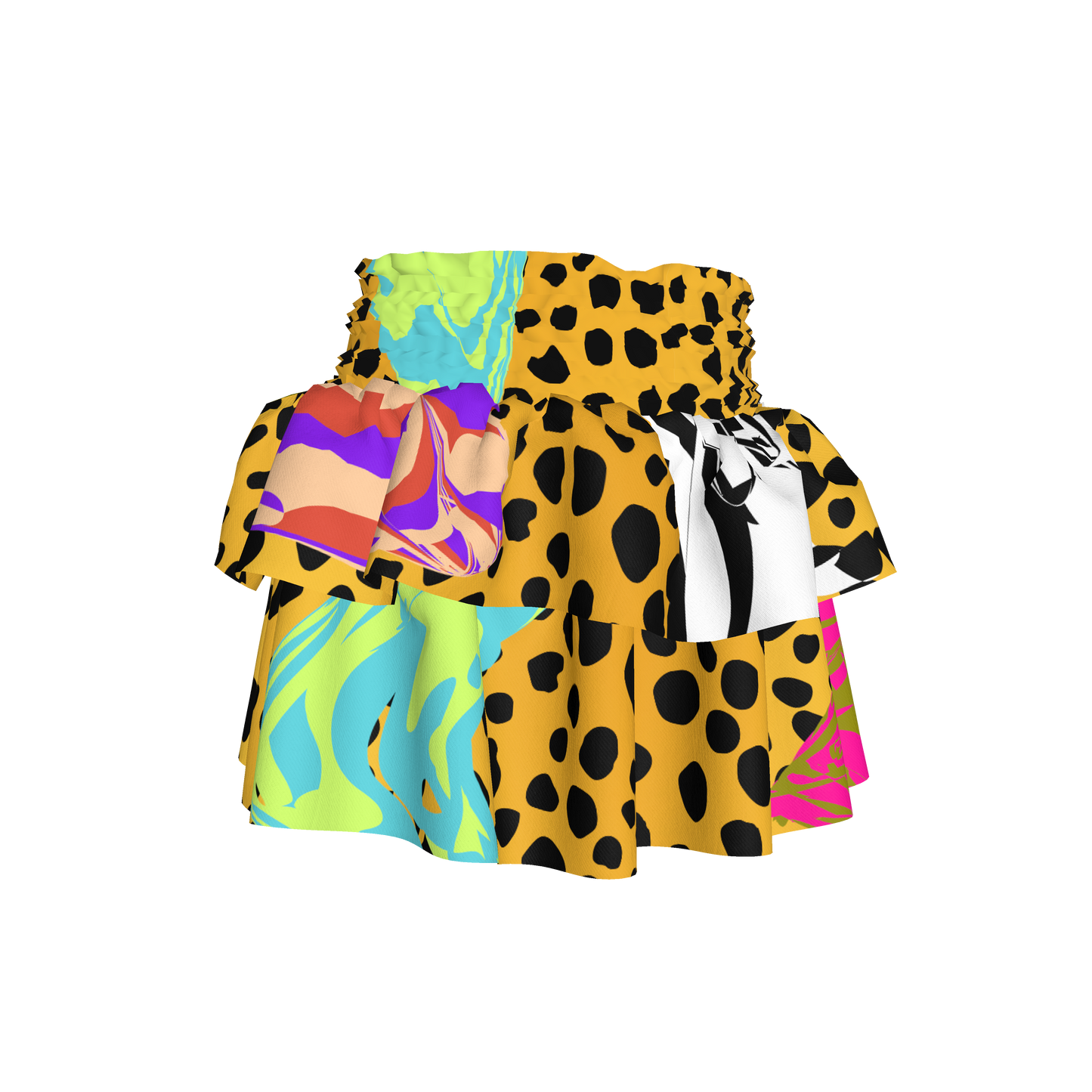 BruceGlen Cheetah Scramble Smocked Skirt