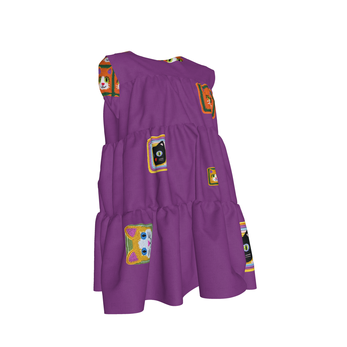 Cat Crochet Dress in Magic Purple