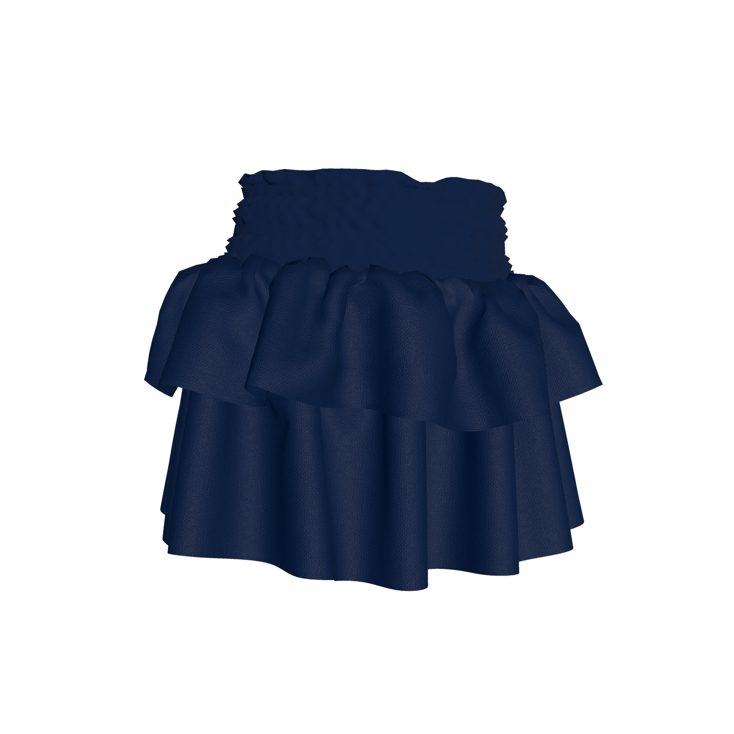 Smocked Ruffle Skirt in Solid Navy