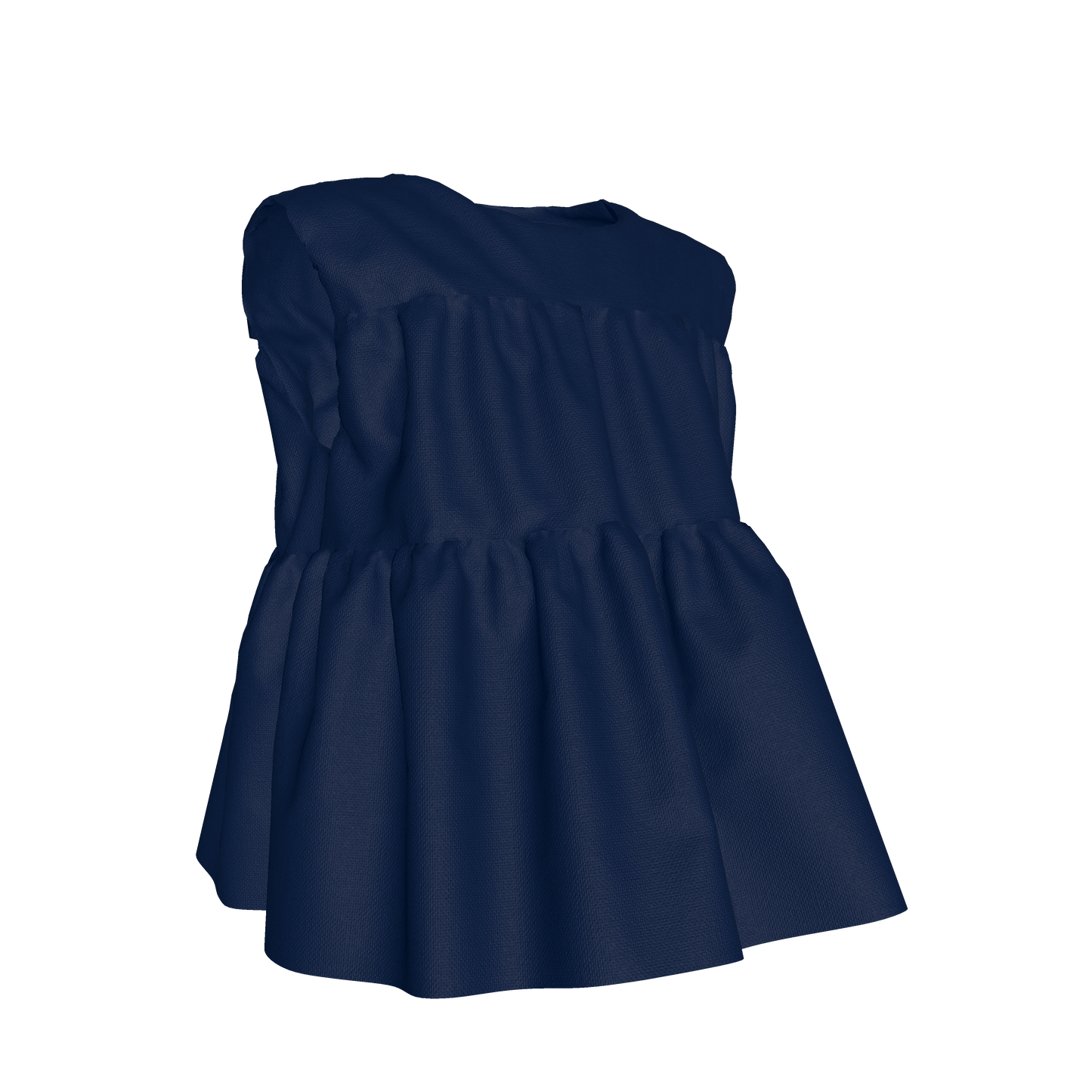 Sleeveless Ruffle Top in Solid Navy