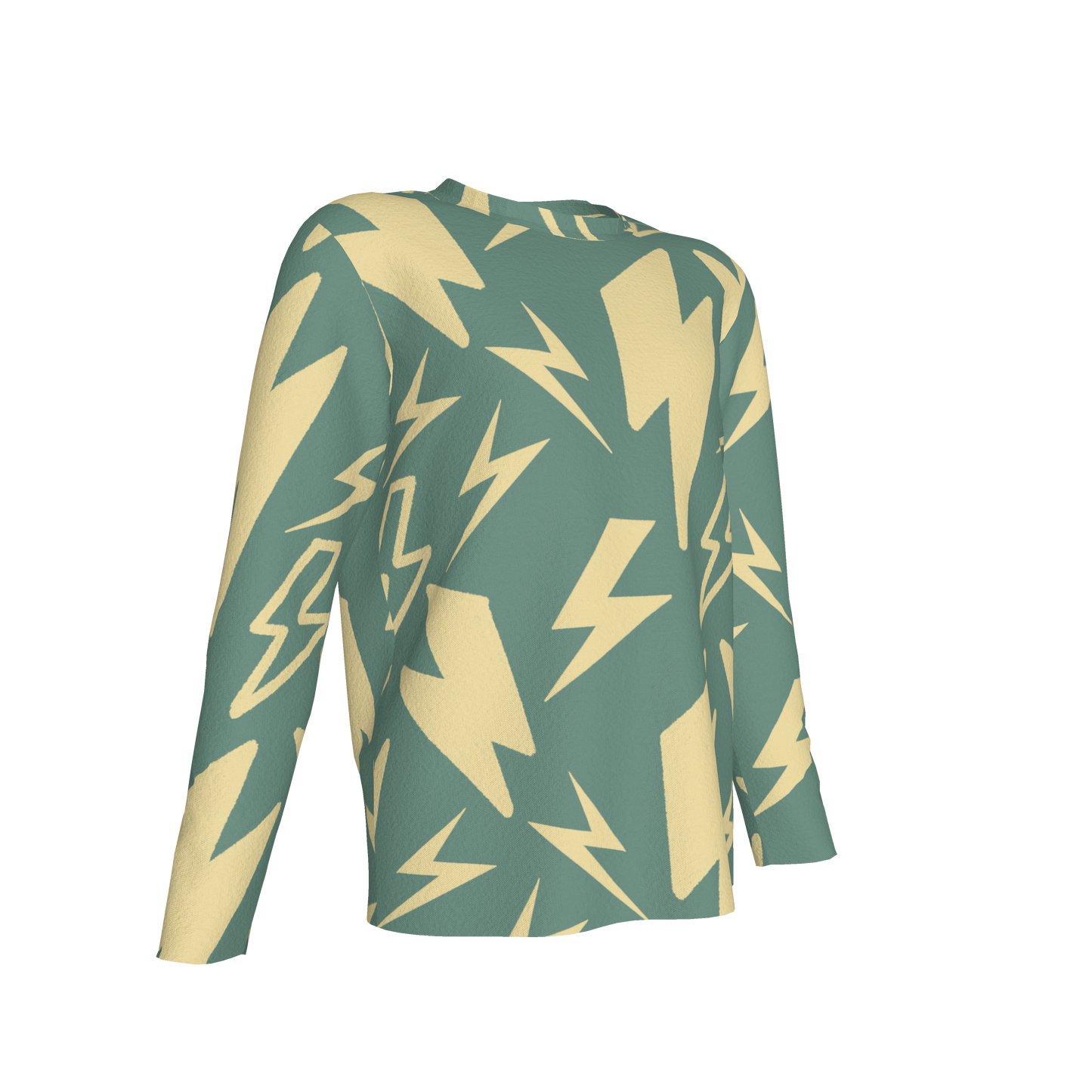 Kid's Long Sleeve T-Shirt in Acqua Super Thunder in Cotton Spandex Lightweight Jersey