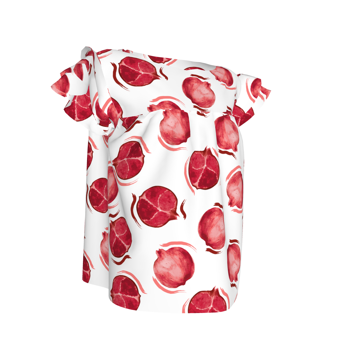 Kid's Ruffled Sleeve Top in Spring Pomegranates