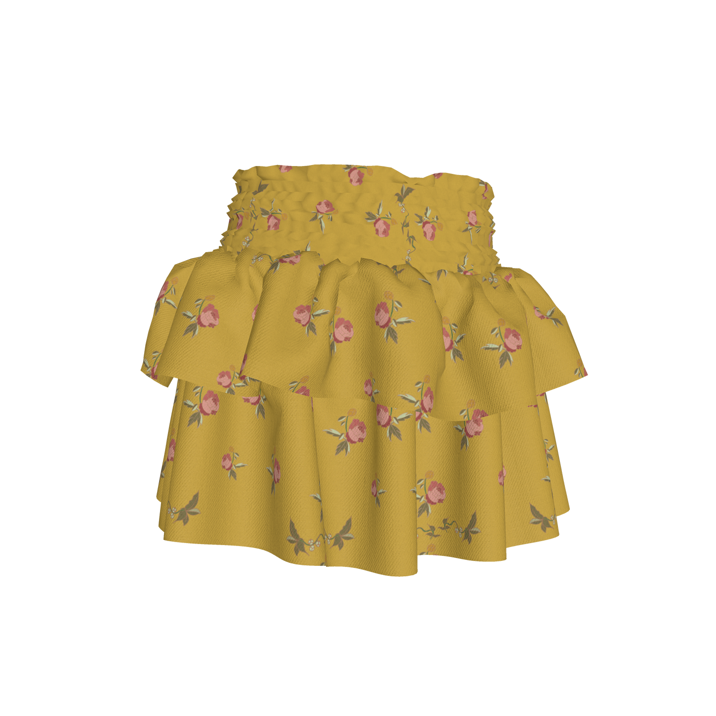 Kid's Smocked Skirt in Belle Bloom Yellow in Light Cotton Slub