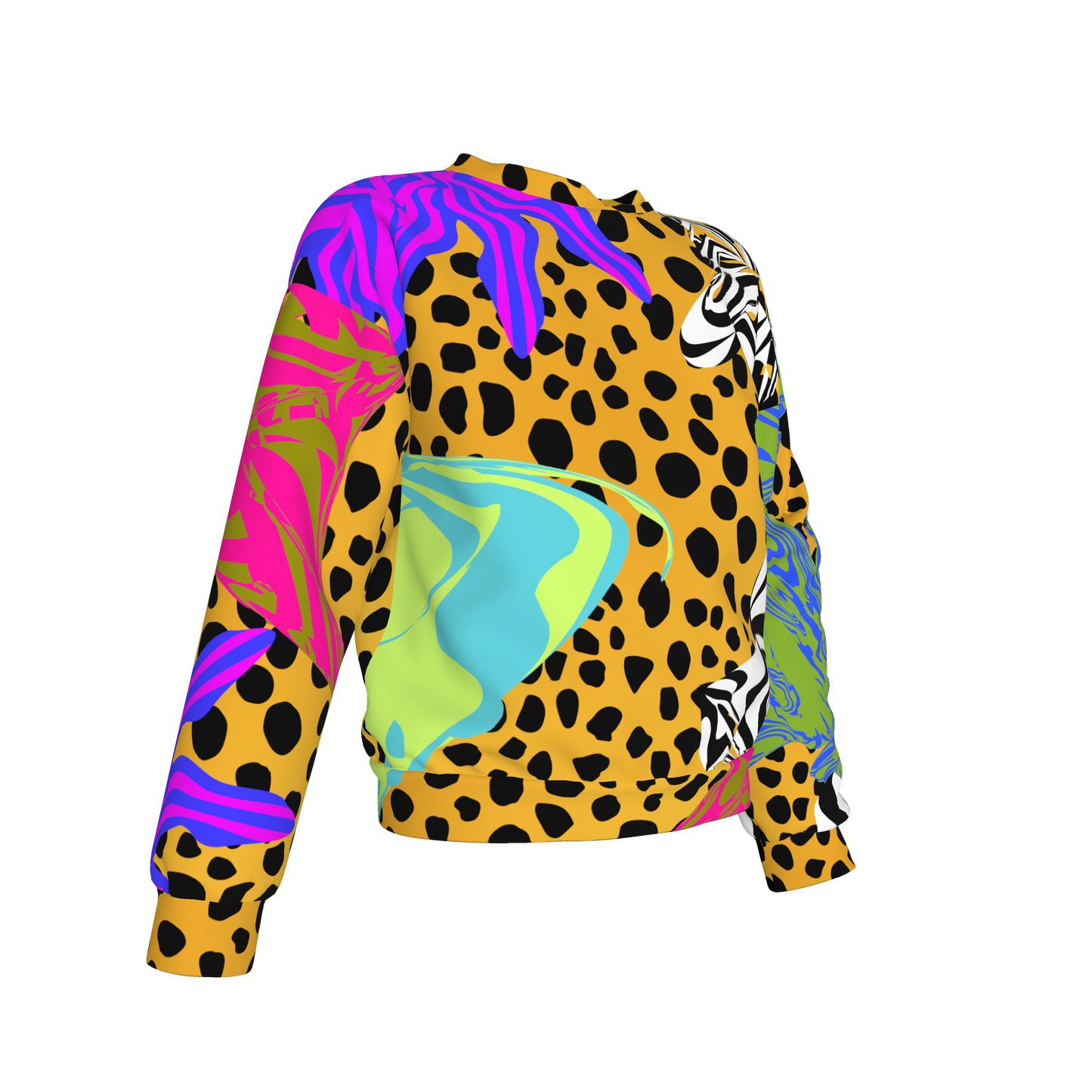 BruceGlen Cheetah Scramble Kid's Crew Neck Sweatshirt