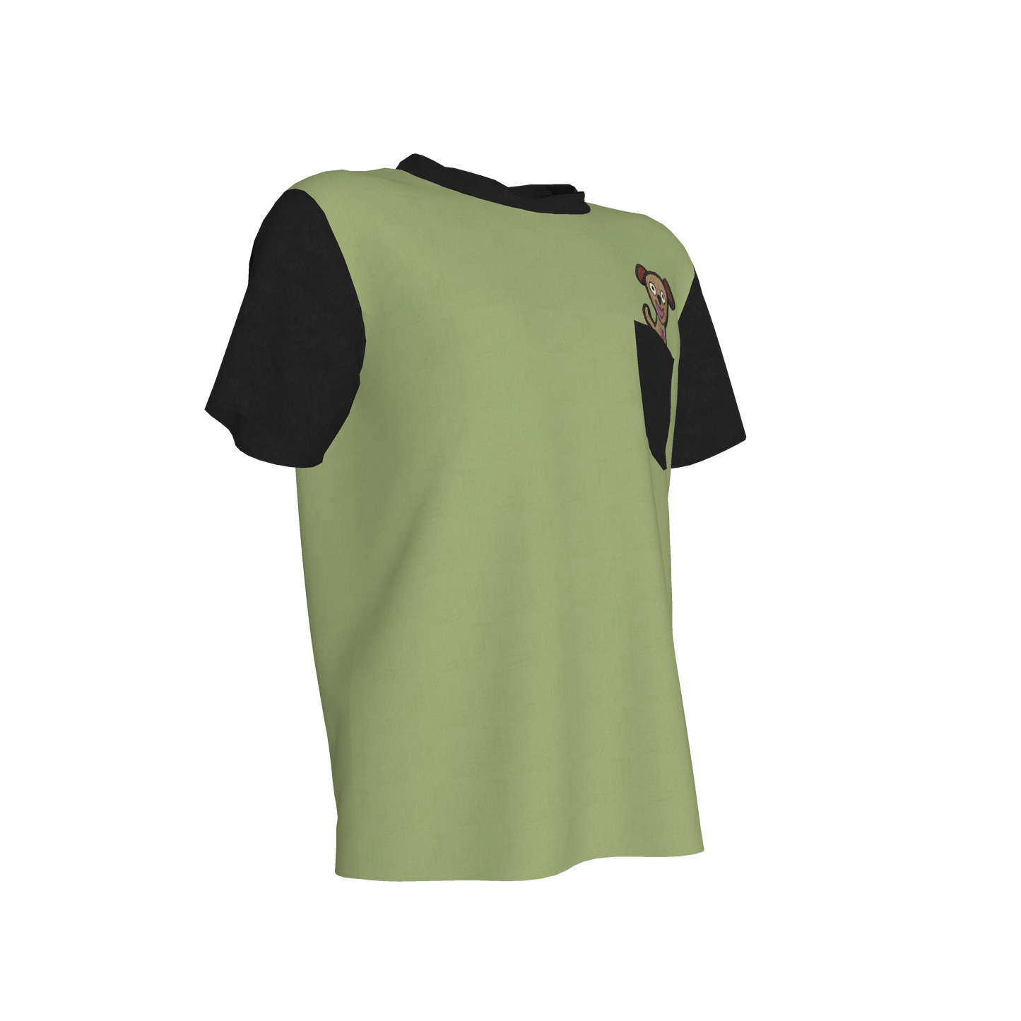 Cute Puppy Pocket Pal Tee in Moss