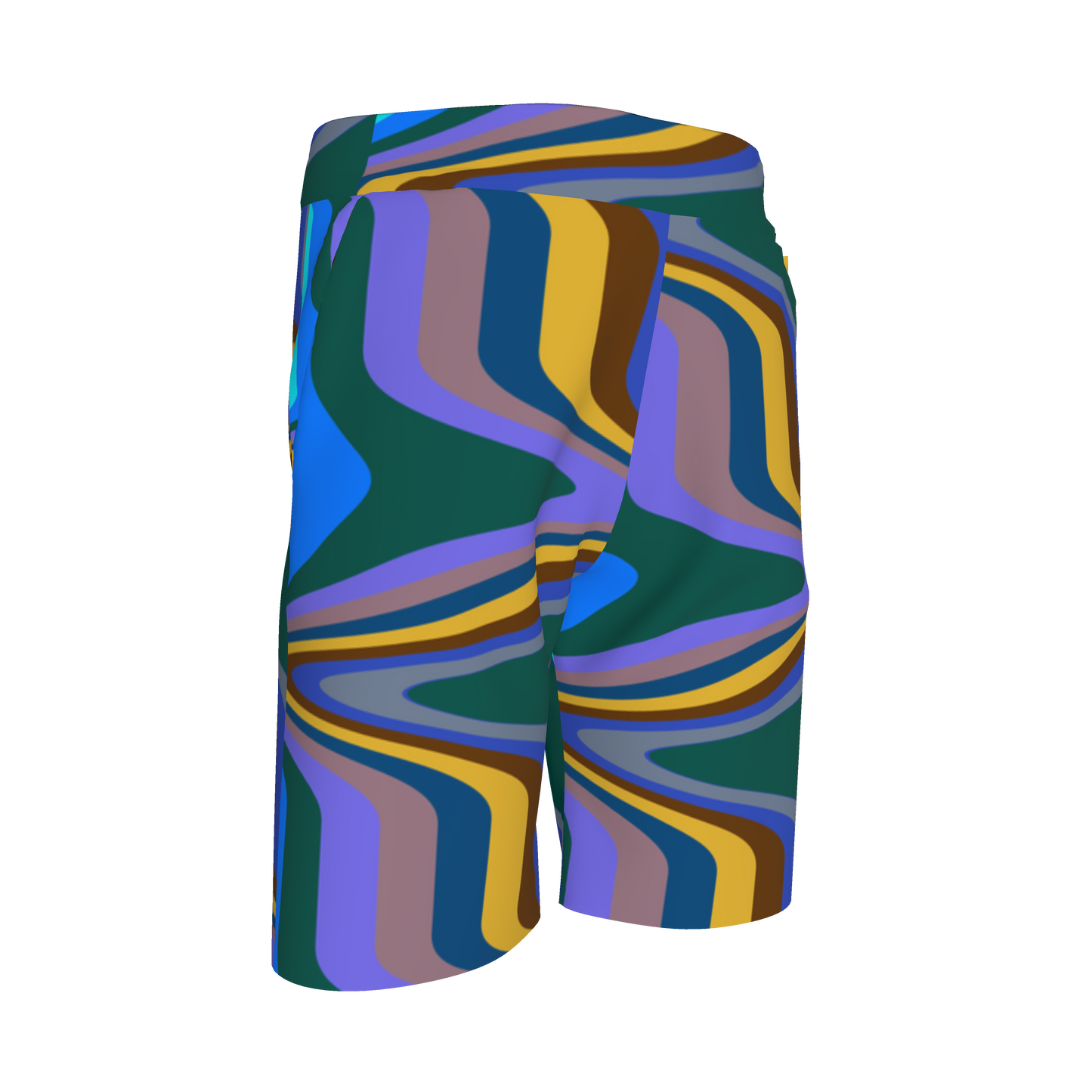Kid's Knit Shorts in Fun Retro Blue in Organic Cotton Pique