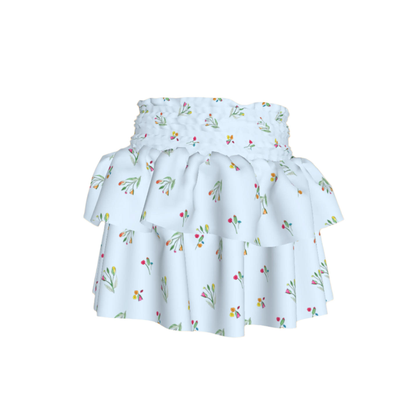 Kid's Smocked Ruffle Skirt in Sky Blue