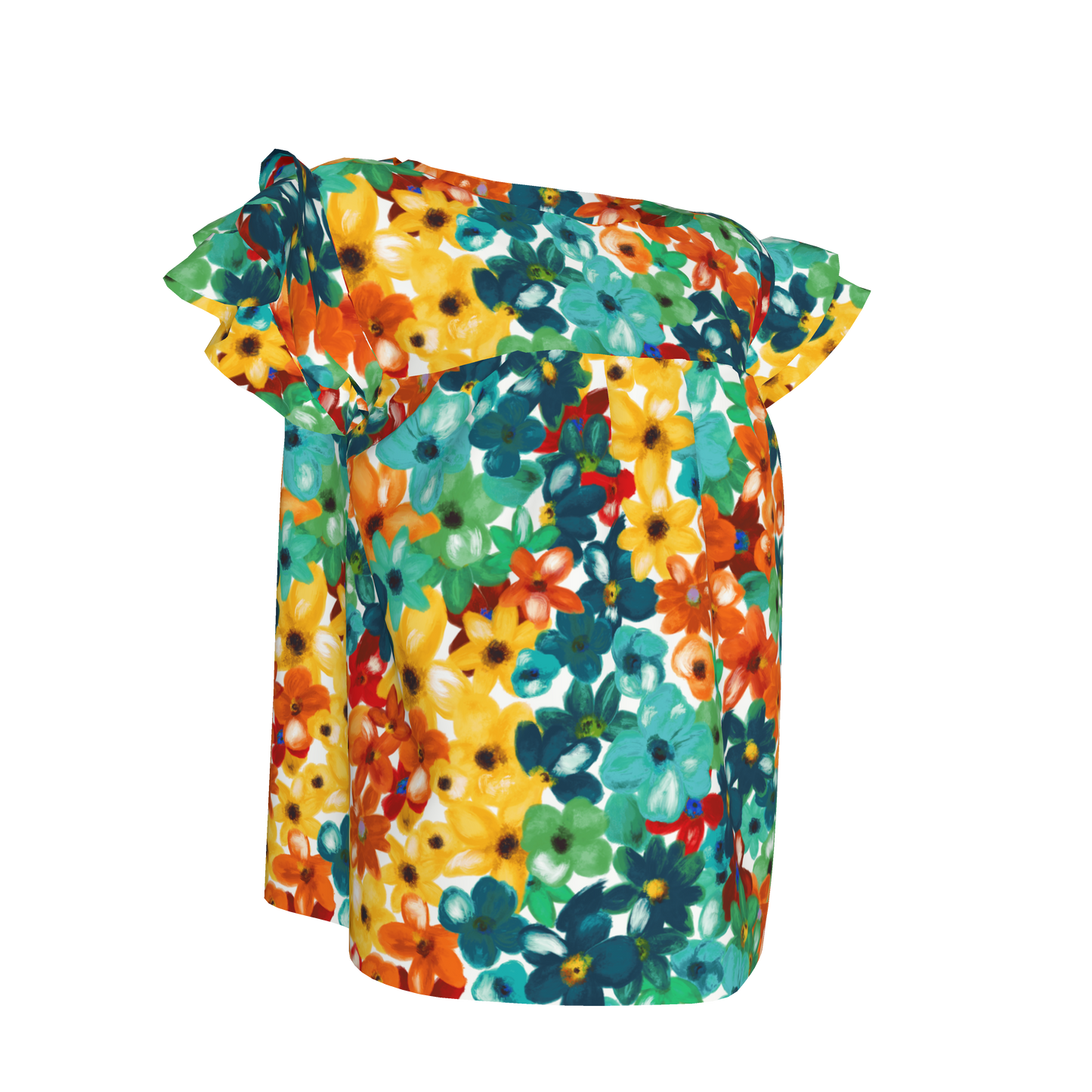 Kid's Ruffled Sleeve Top in Fleur de Esti