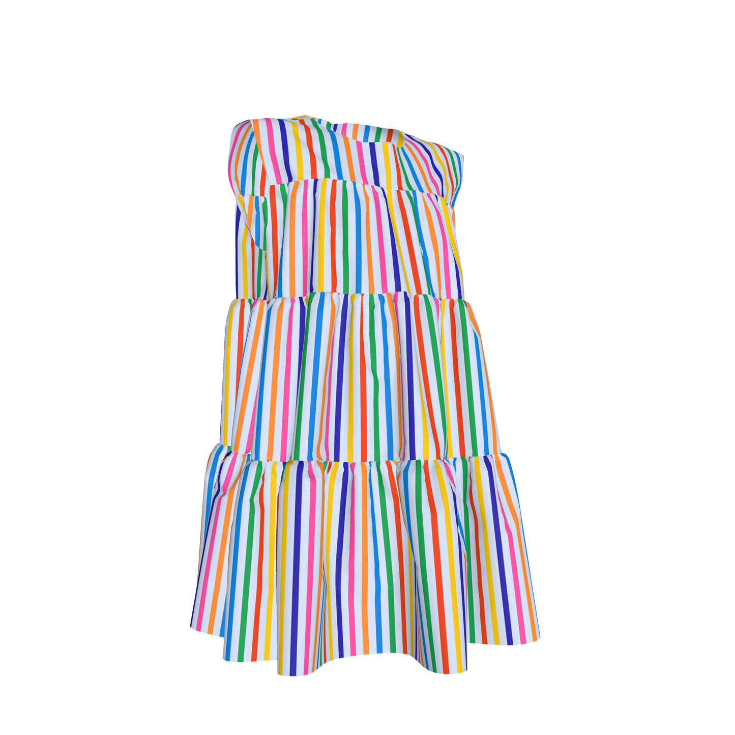 Happy Stripes Ruffled Dress
