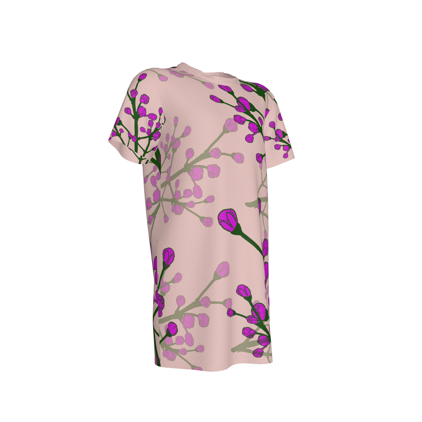 Floral Lilac T-shirt Dress