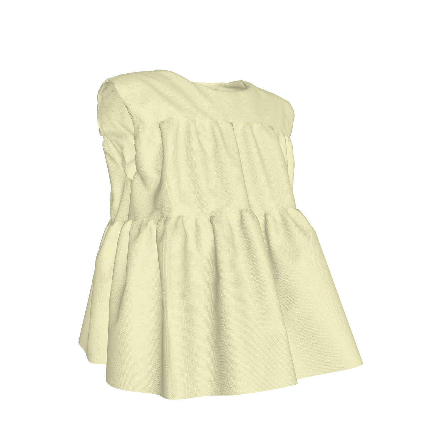 Sleeveless Ruffle Top in Solid Pastel Yellow