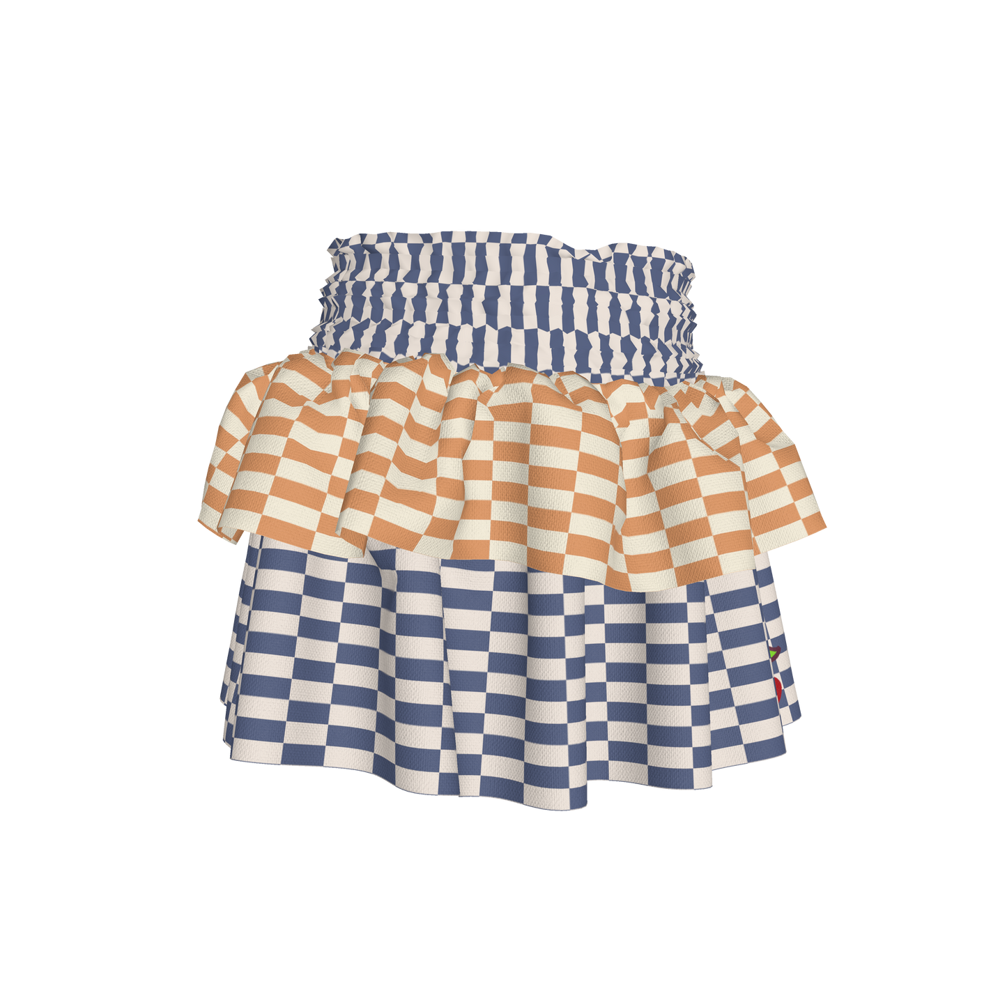 Blue & Yellow Gingham Ruffle Skirt