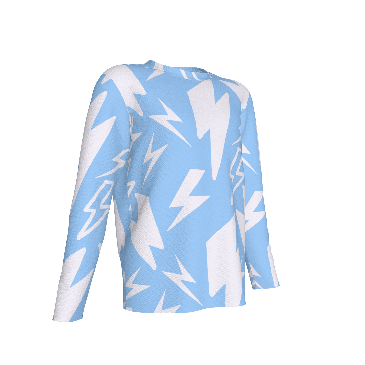 Thunder Sky Blue Long Sleeve Cotton-Spandex Lightweight Jersey