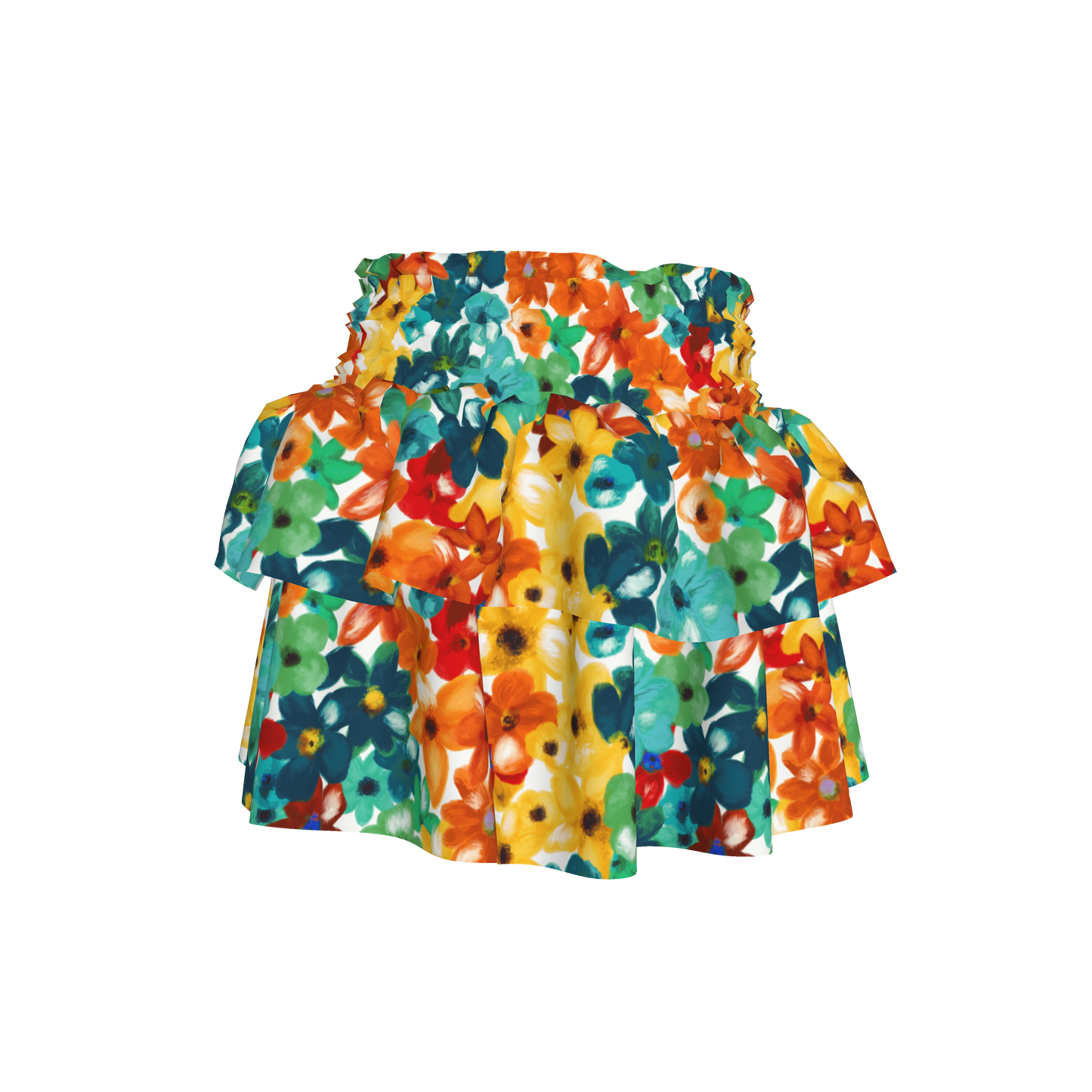 Kid's Smocked Ruffle Skirt in Fleur de Esti