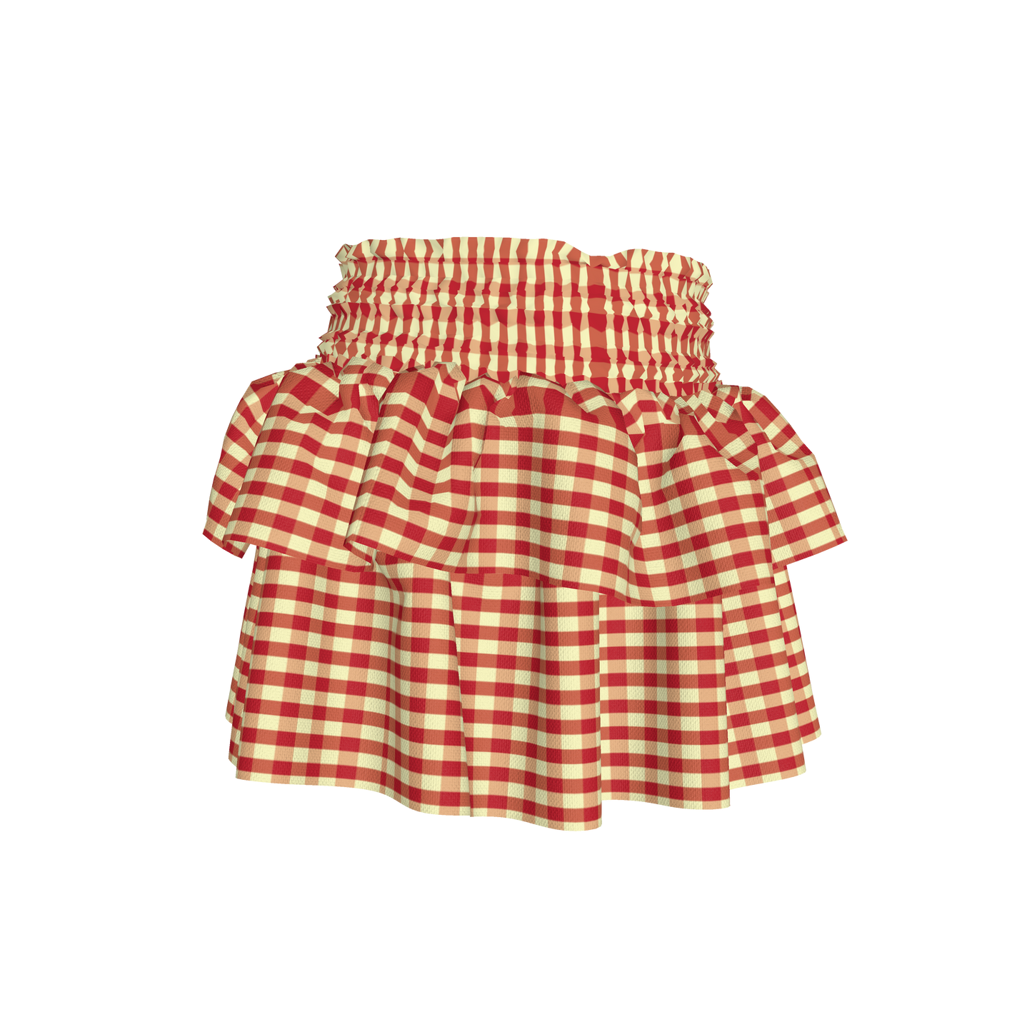 Yellow & Red Gingham Skirt