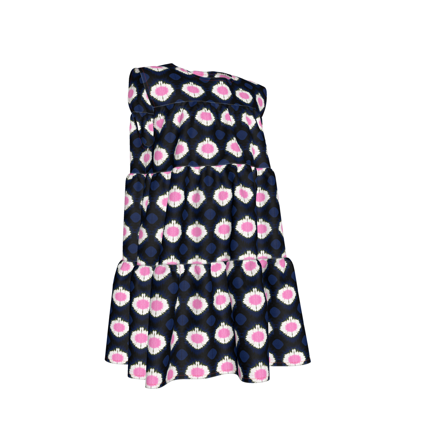 Kid's Ruffle Dress in Ink Tie Dye