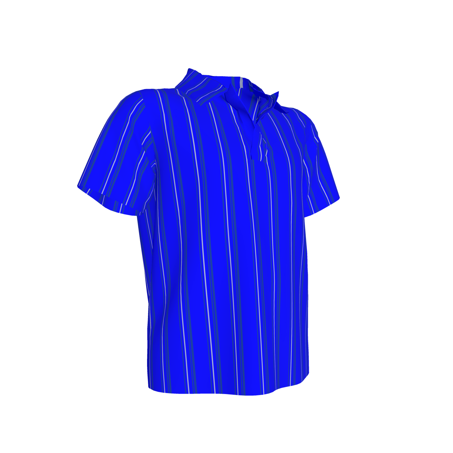 Kid's Polo in Stripes Bright Blue in Organic Cotton Pique