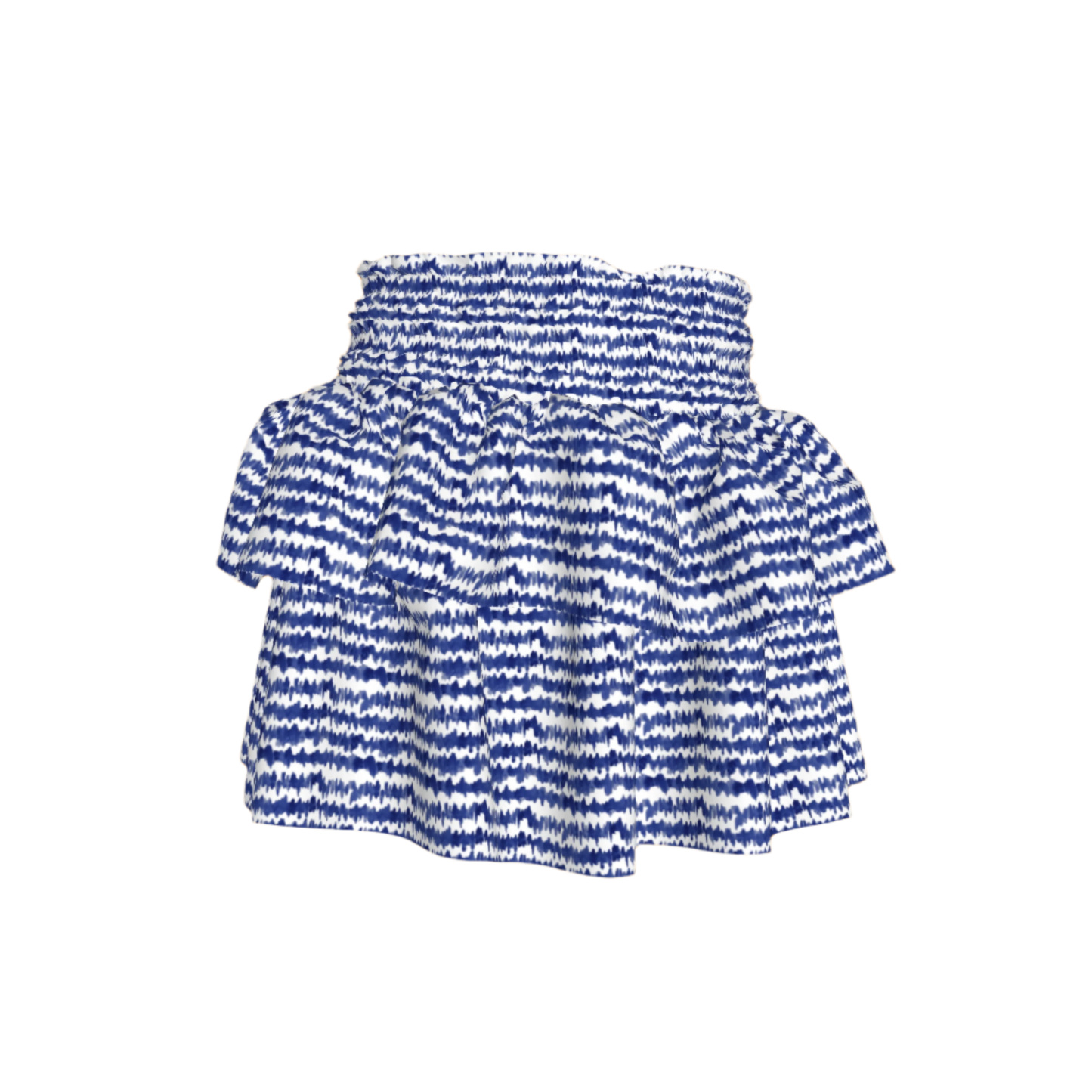 Kid's Smocked Ruffle Skirt in Cobalt Sound