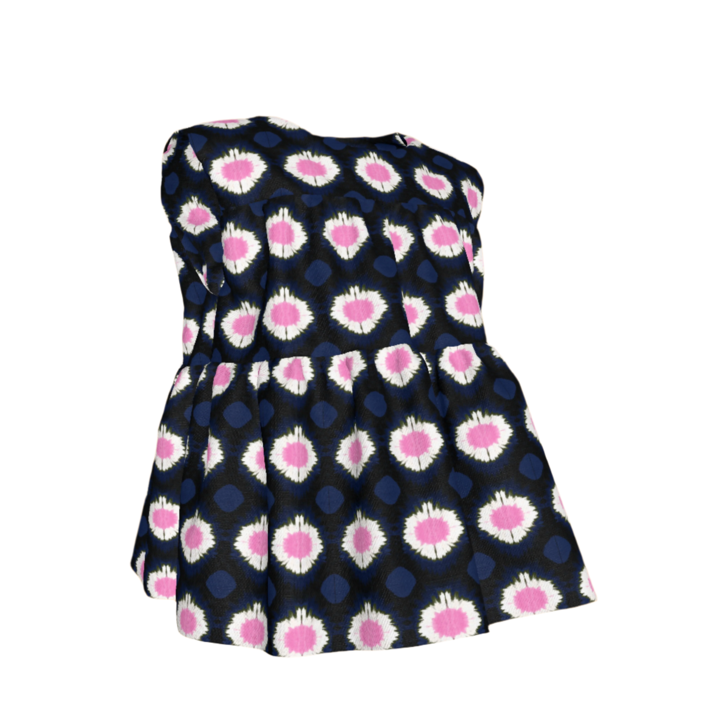 Kid's Sleeveless Ruffle Top in Ink Tie Dye