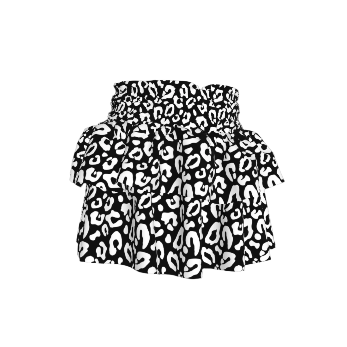 Kid's Smocked Ruffle Skirt in Black Kitty Cat Dreamer