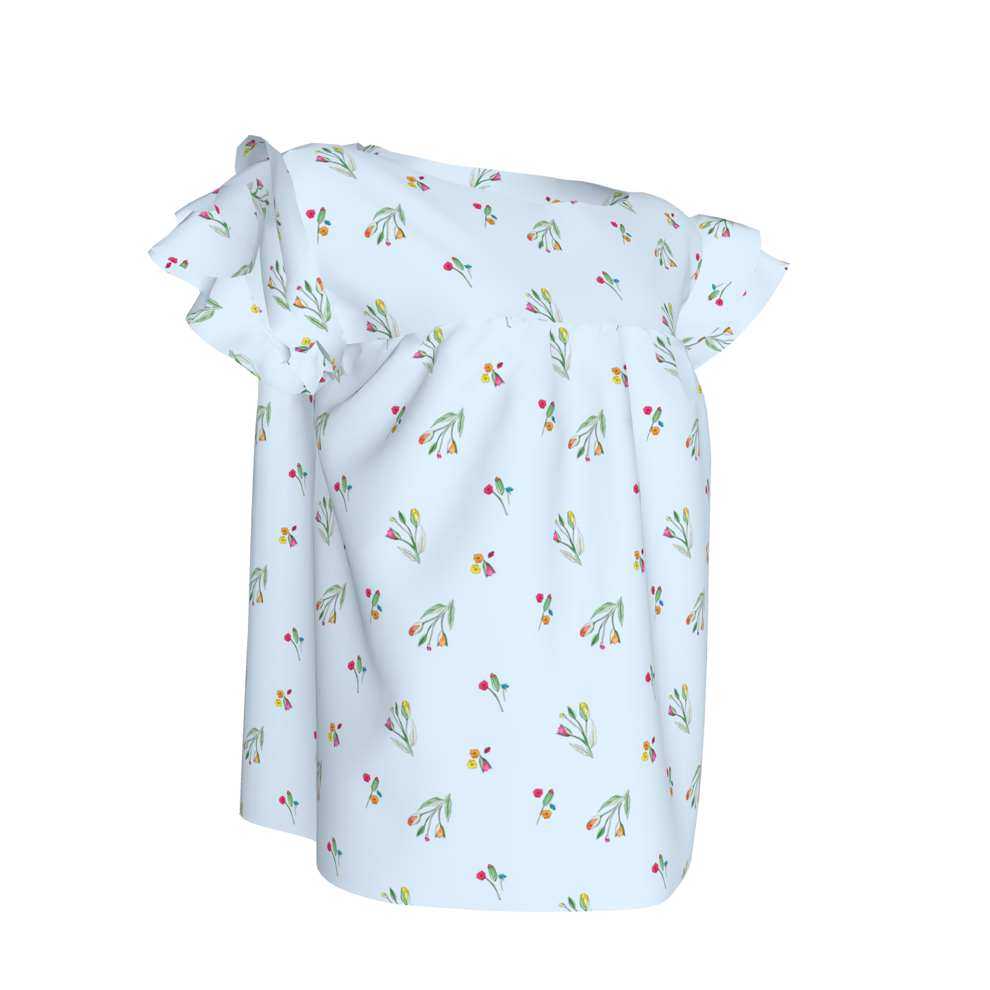 Kid's Ruffled Sleeve Top in Sky Blue