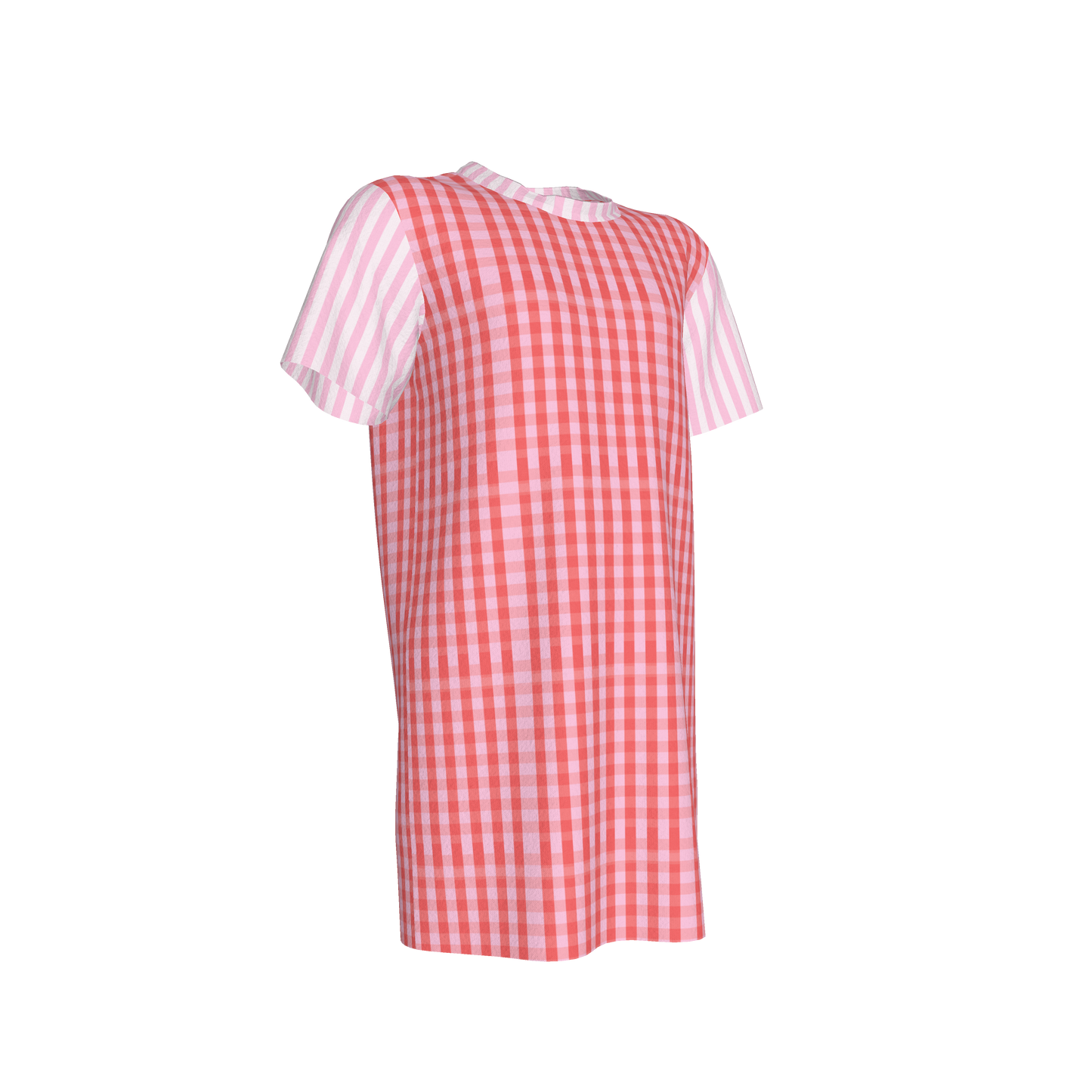 Pink Gingham Shirt Dress
