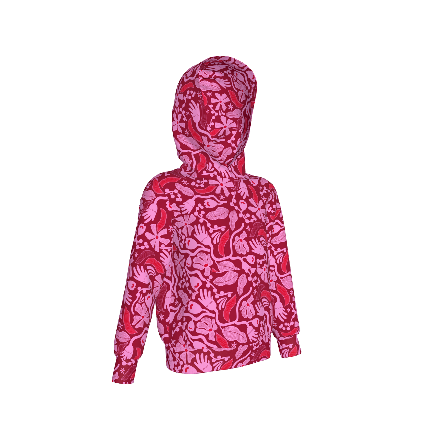 Magenta Flower Hoodie