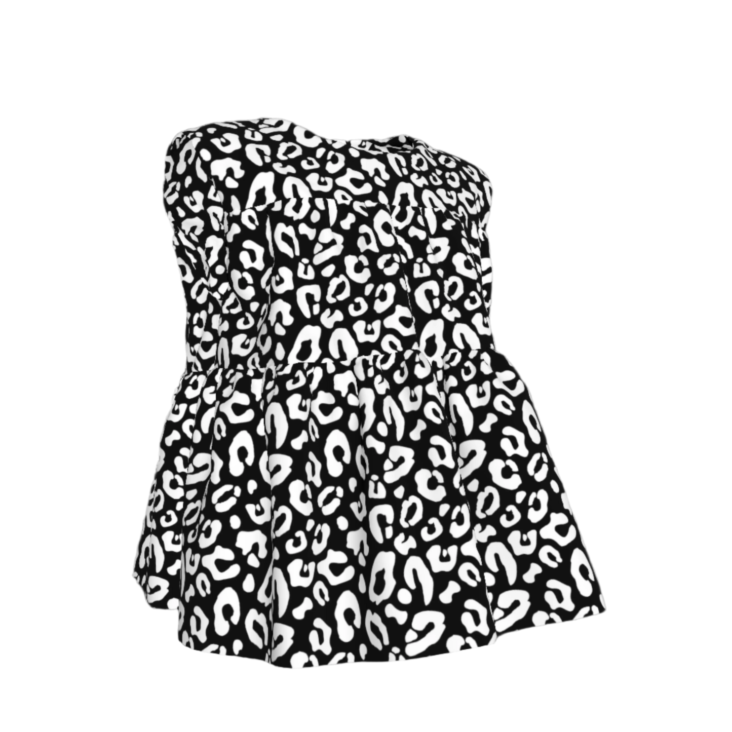Kid's Sleeveless Ruffle Top in Black Kitty Cat Dreamer