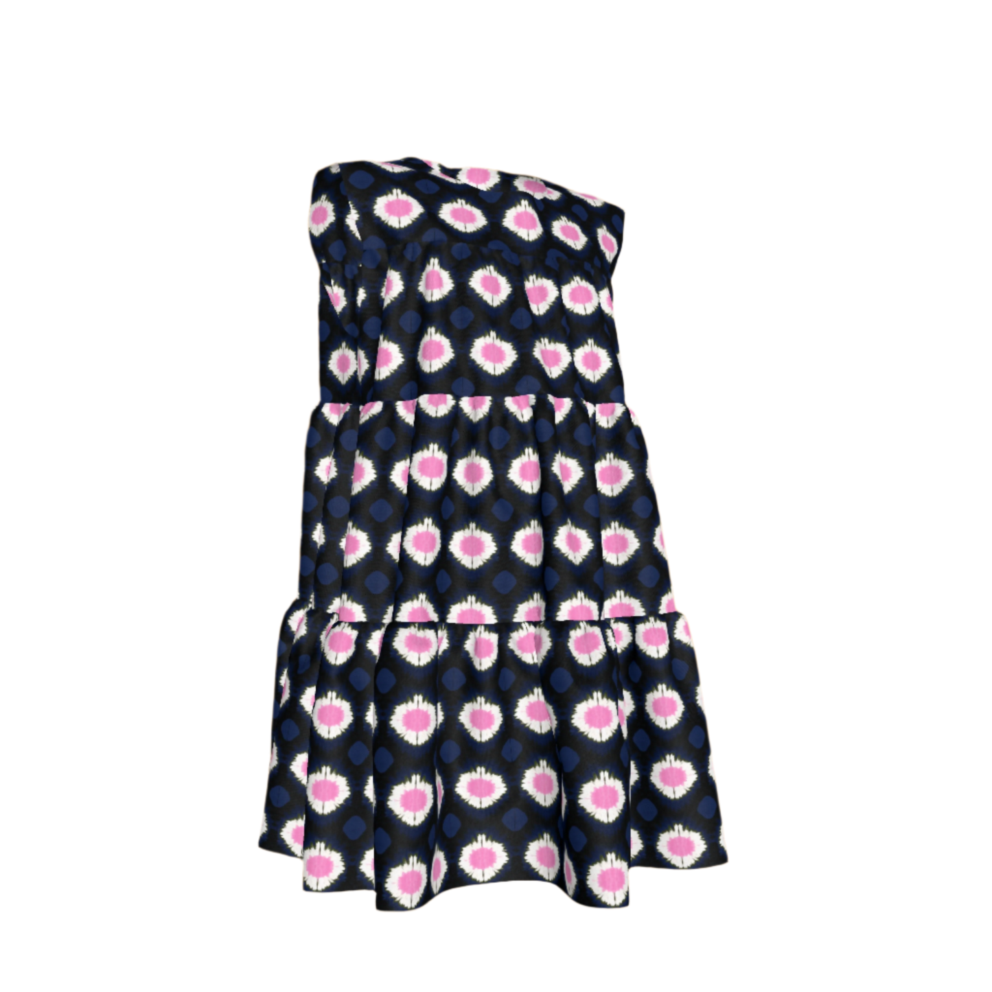 Kid's Ruffle Dress With Lining in Ink Tie Dye