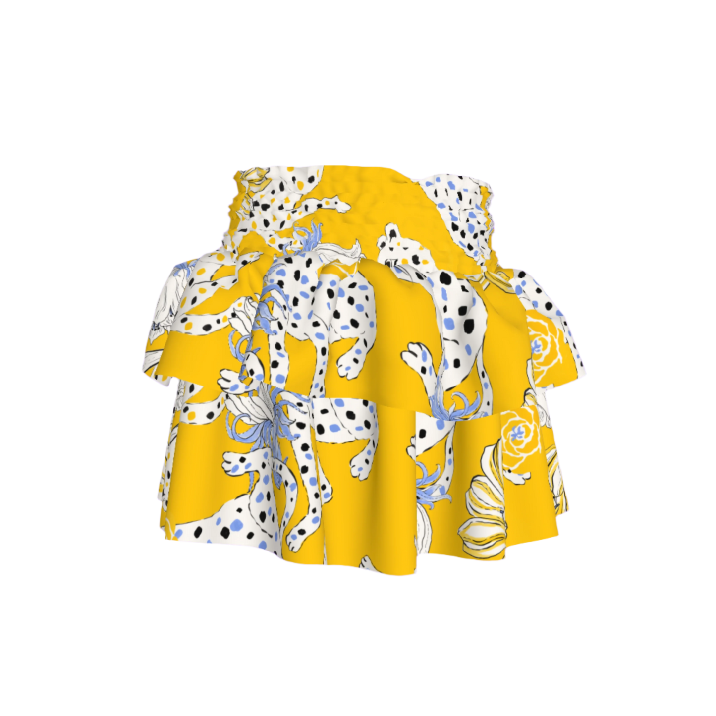 Kid's Smocked Skirt in Sketching Summer Yellow