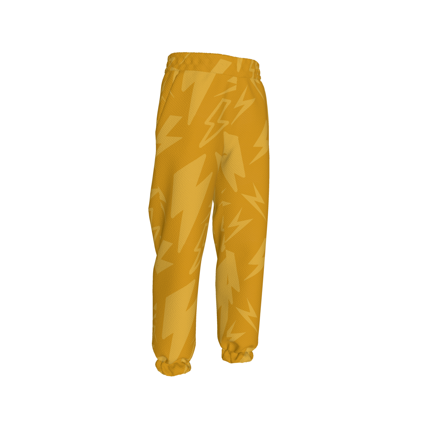 Kid's Sweatpants in Yellow Super Thunder in Organic Cotton Spandex French Terry