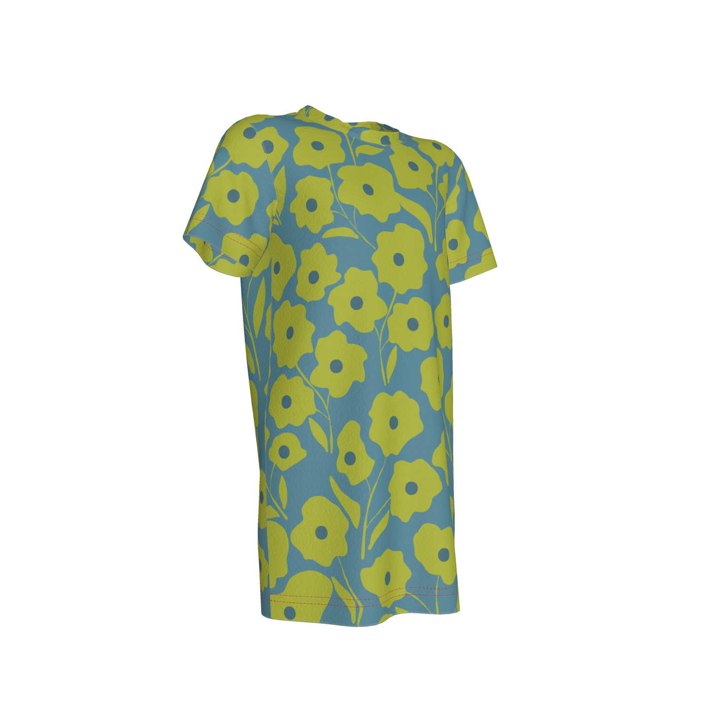Green Floral T-Shirt Dress