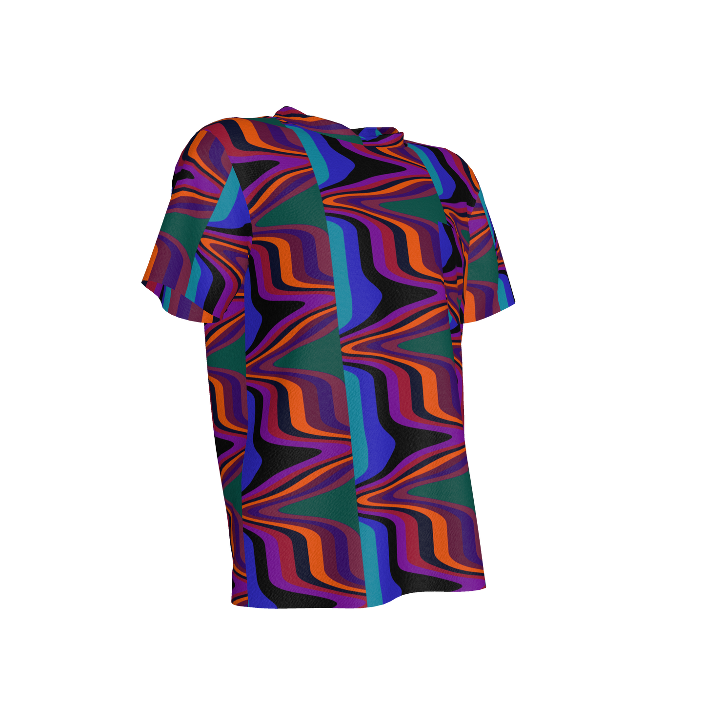 Kid's Pocket T-Shirt in Fun Retro Purple in Cotton Spandex Lightweight Jersey
