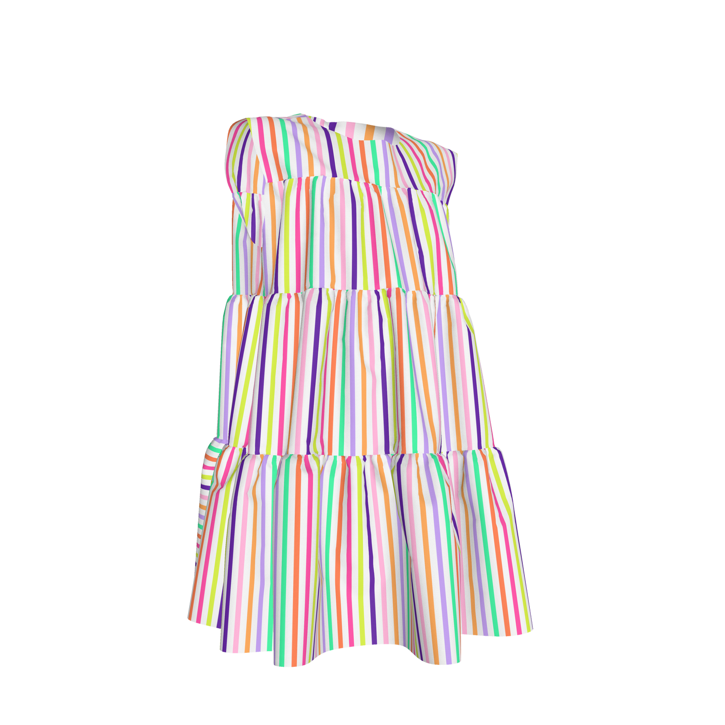 Cute Lines Ruffled Dress