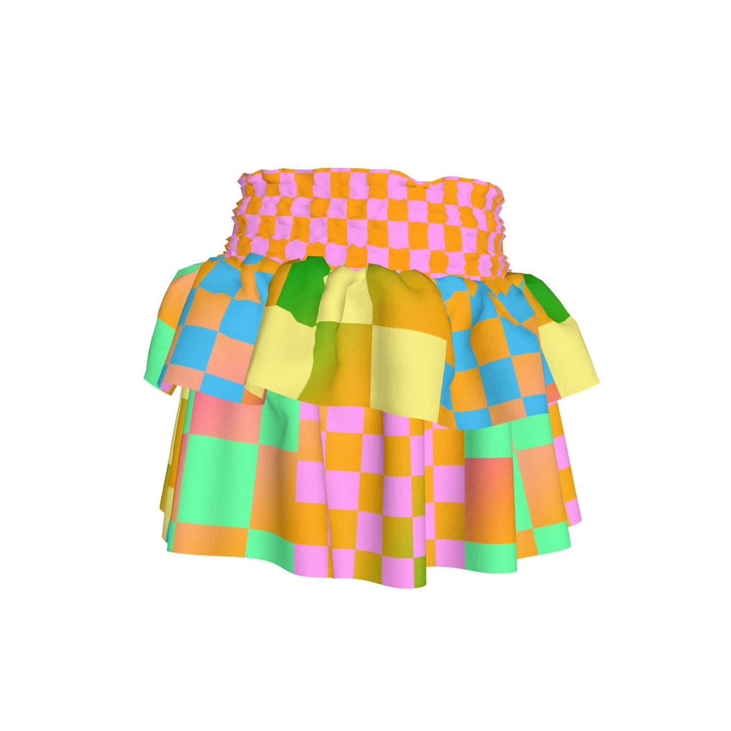BruceGlen Psycheck Smocked Skirt