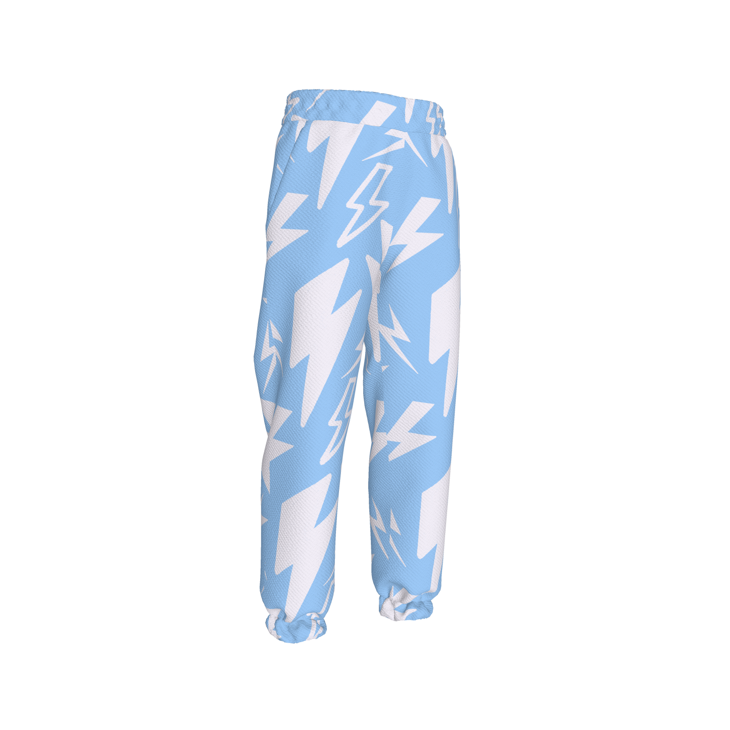 Kid's Sweatpants in Light Blue Super Thunder in Organic Cotton Spandex French Terry