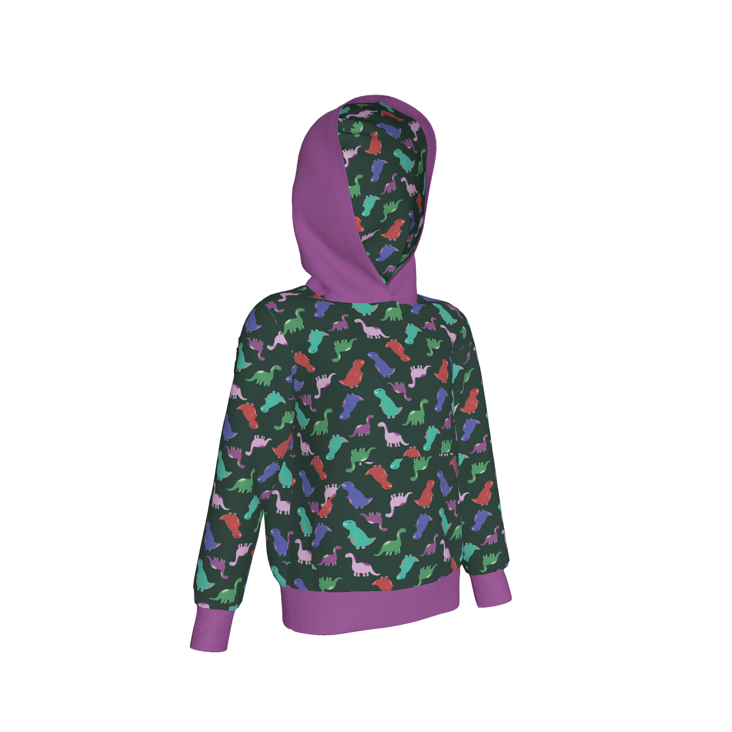 Purple Dino Party Pullover Hoodie