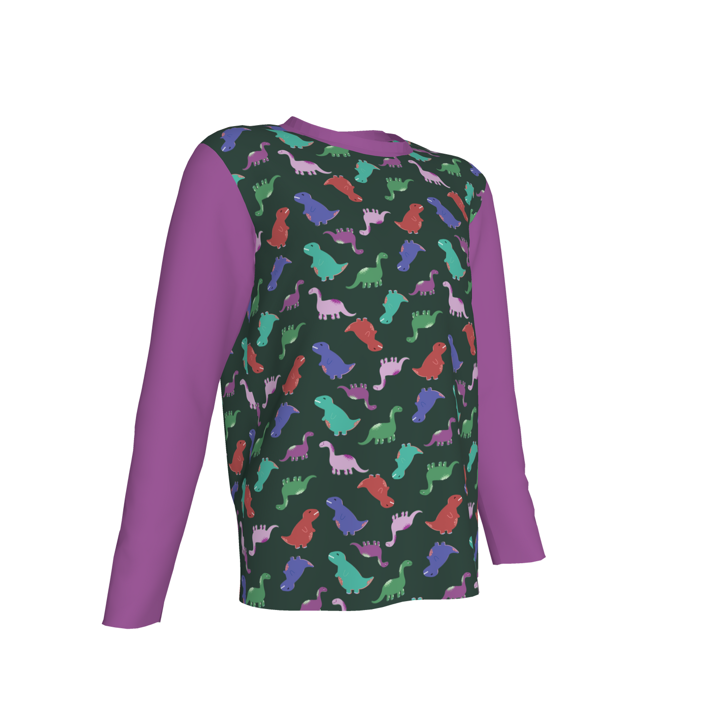 Purple Dino Party Long-Sleeve T-Shirt