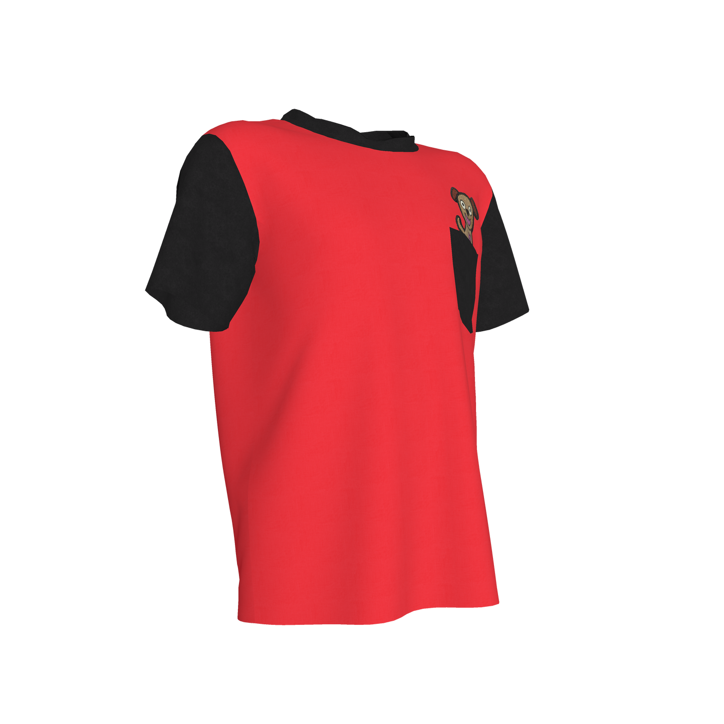 Puppy Pocket Pal Tee in Poppy