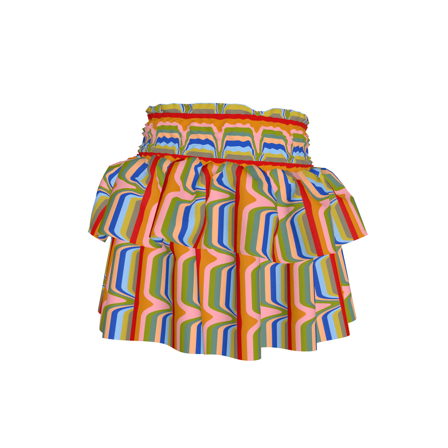 Kid's Smocked Skirt in Fun Retro in Light Cotton Slub