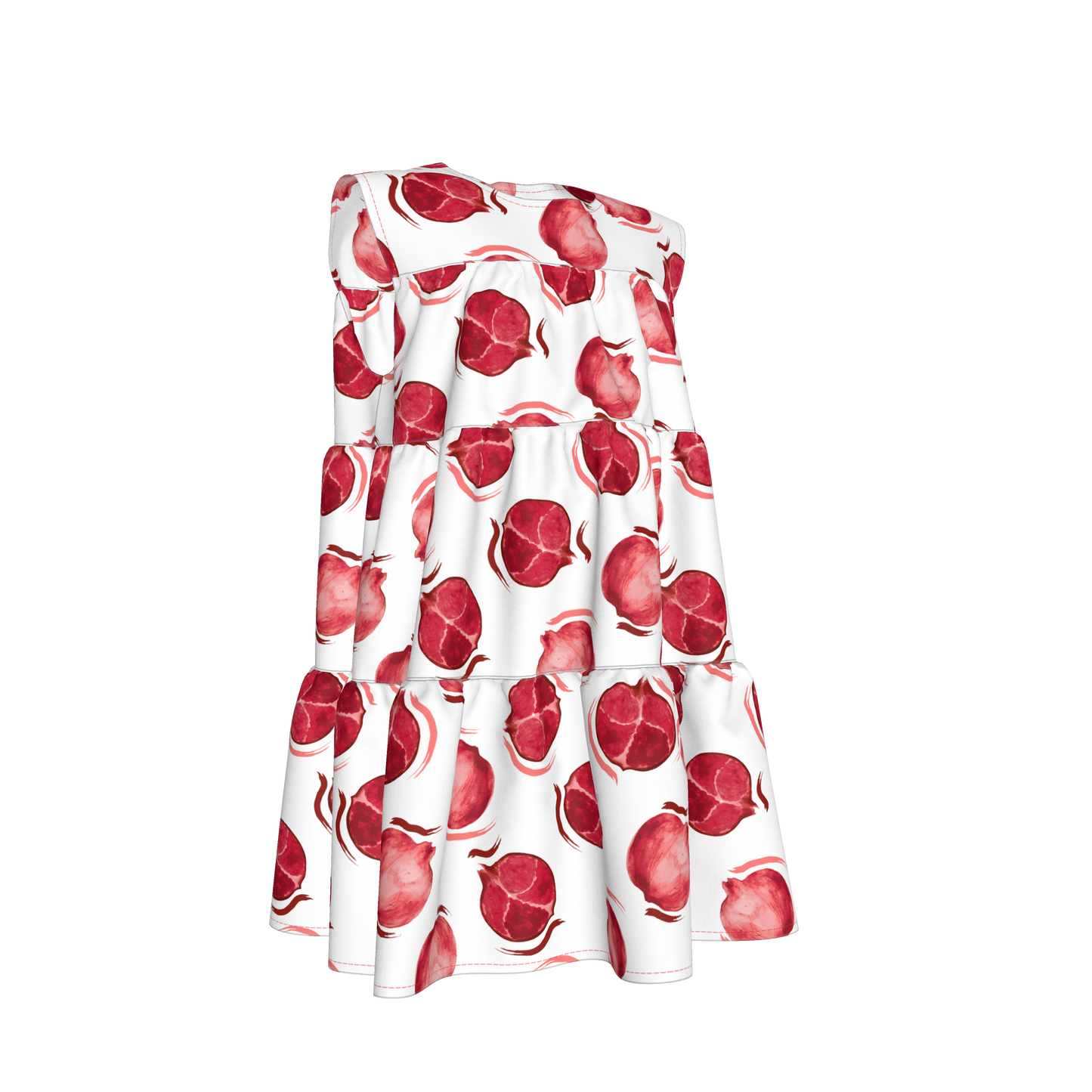 Kid's Ruffle Dress in Spring Pomegranates
