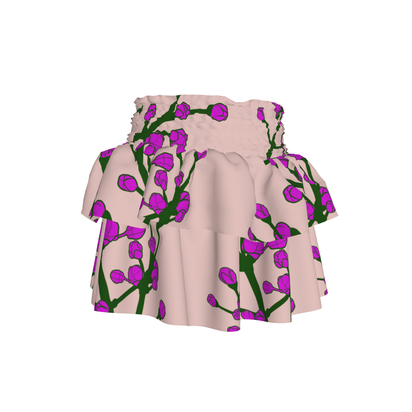 Floral Lilac Ruffle Skirt